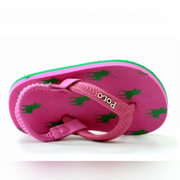 Polo Ralph Lauren Pink & Green Baby Sandals - Picture 1 of 5